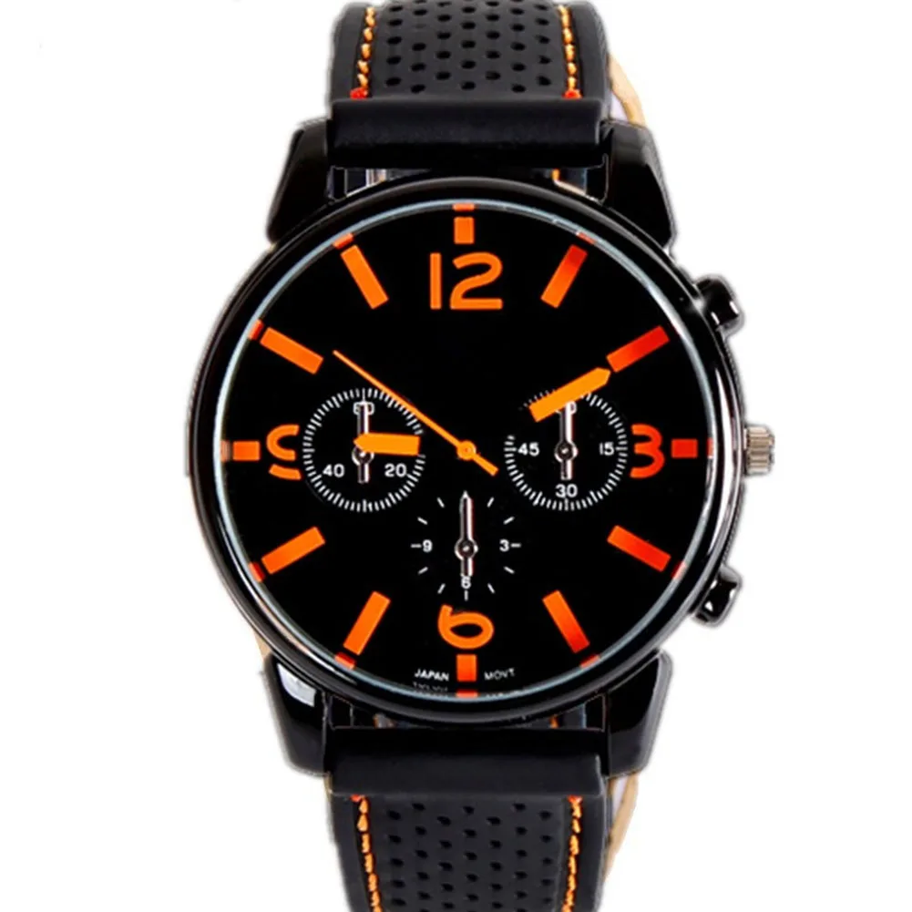 Cool Men Watch Casual Brand Clock Fashion Men\'s Military Quartz Clock Silicone Strap Belt Big Dial Watches Men Wristwatches