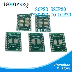 10PCS TSSOP20 SSOP20 SOP20 SMD to DIP20 IC Adapter Converter Socket Board Module Adapters Plate 0.65mm 1.27mm Integrate