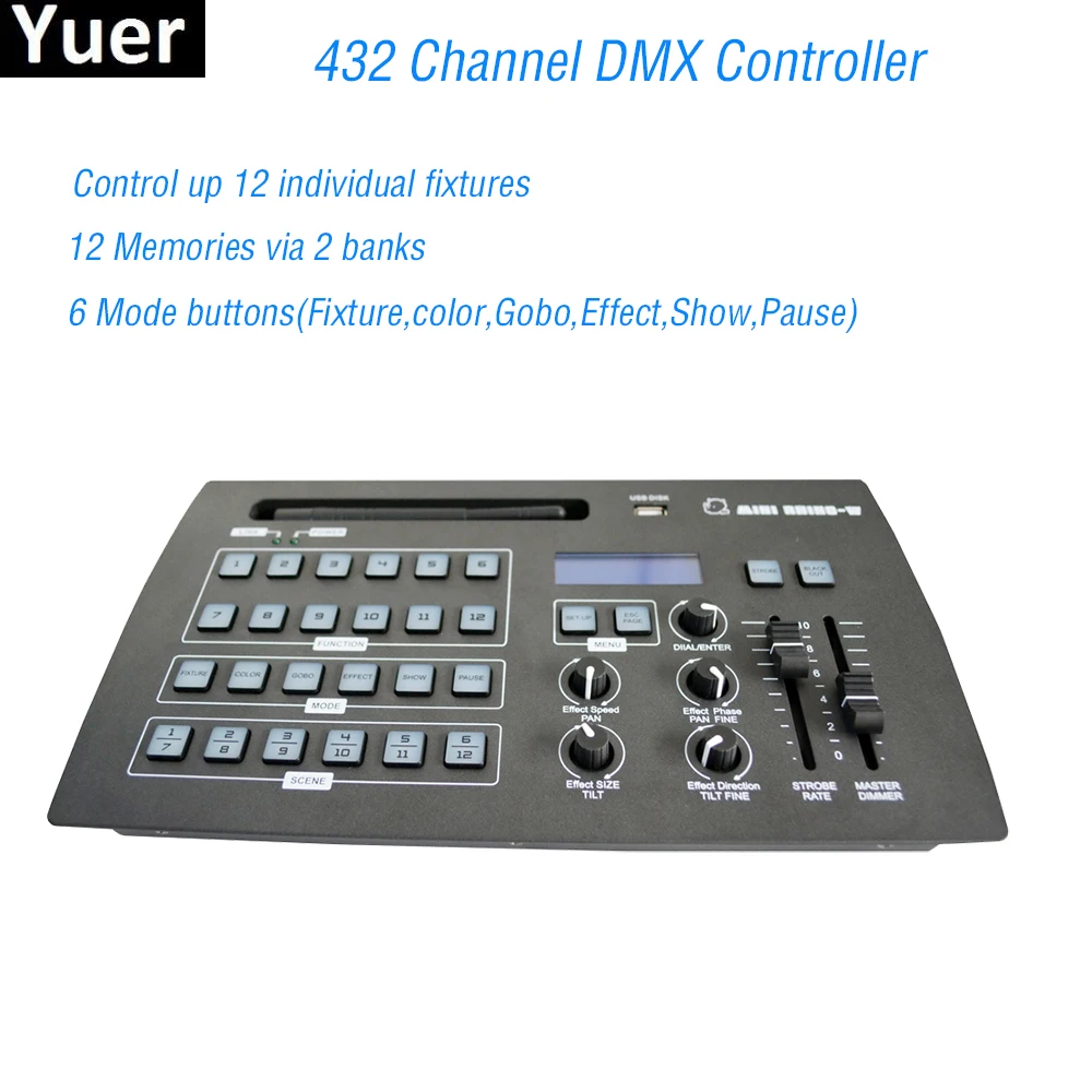 

NEW 432 Channel DMX Controller Stage Lighting DJ Equipment DMX Console For LED Par Moving Head Spotlights Disco DJ Controller