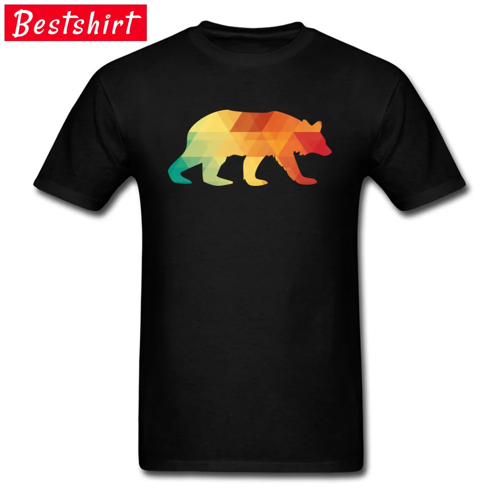 Bear T-Shirt Make Your Own Shirt Geometric Animal T Shirt For Men Custom Tees High Quality Clothing Shirt