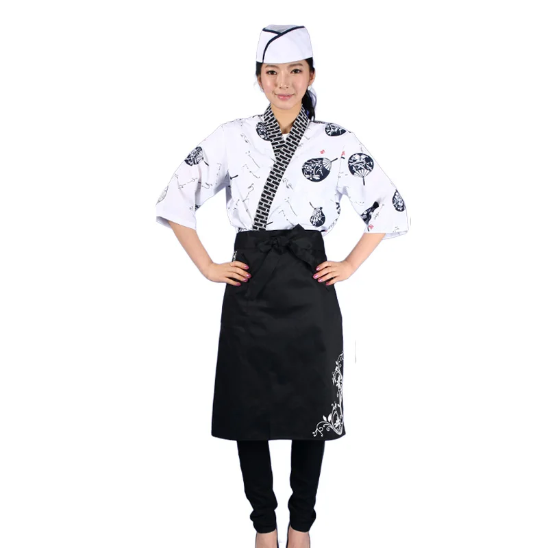 new Japanese chef uniform cook  jackets Japan chef uniform  Japanese sushi women and man wear chef Servic work wear