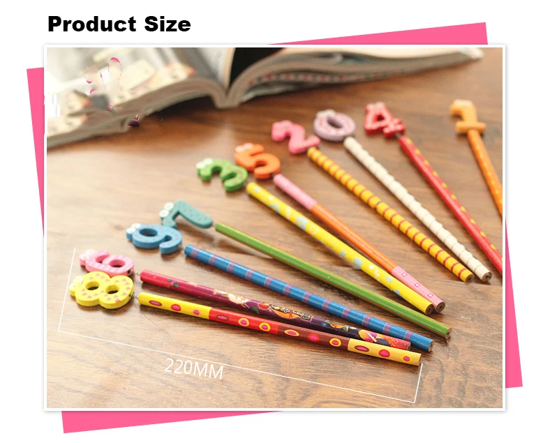 10 PC/Lot  Cute Funny Number-Shaped Spring Pencil Set, QB00007