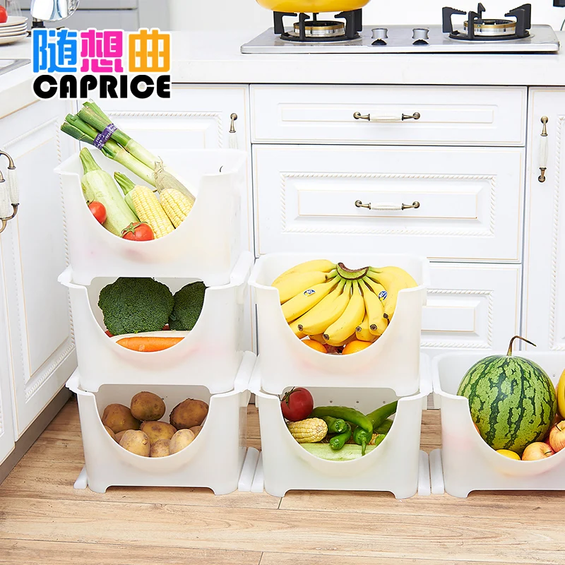 Can be superimposed type plastic fruit and vegetable storage basket B storage box storage box storage clothes, toys, fruits and