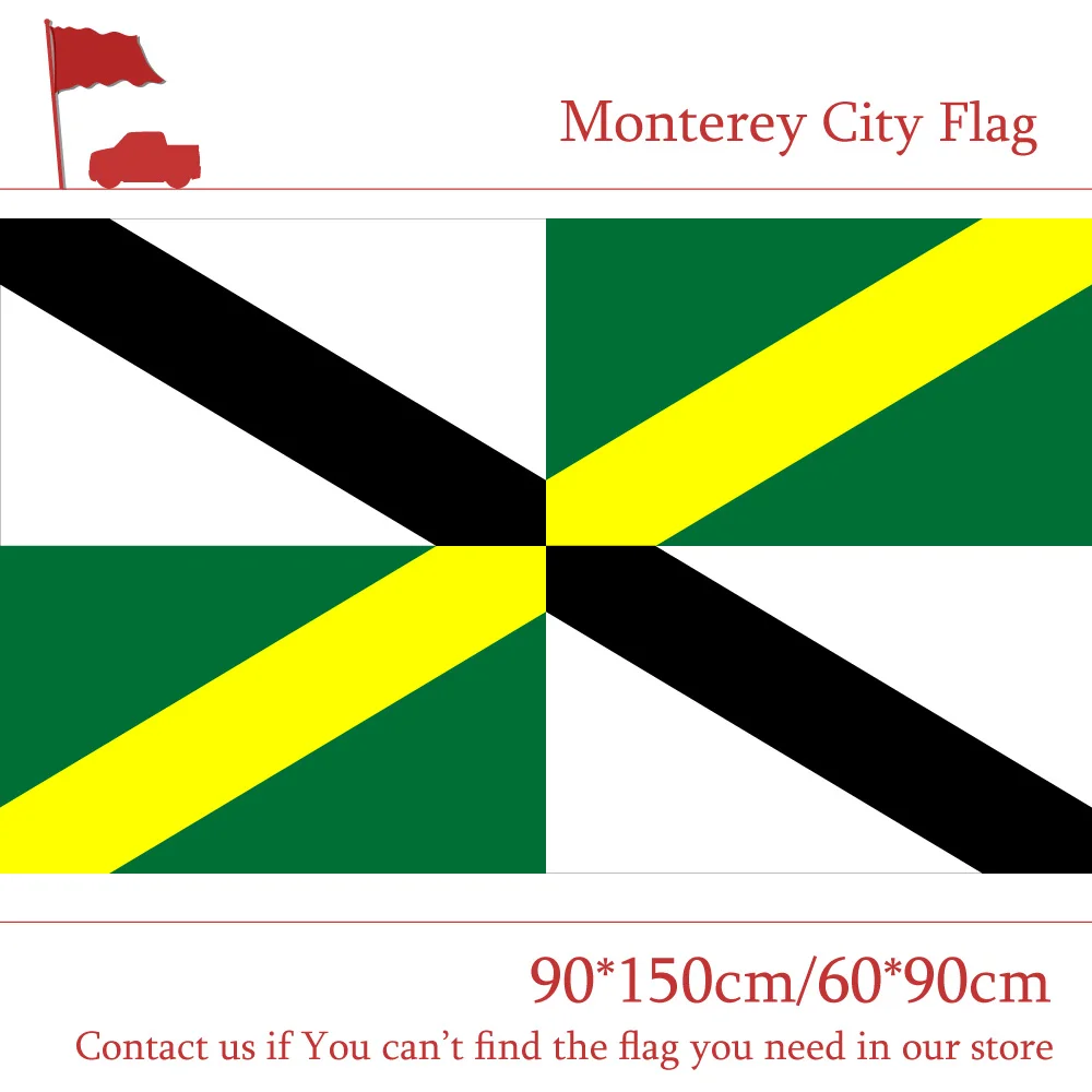 3x5ft Digital Print 100d Polyester Monterey City Flag US State of California 90*150cm 60*90cm Flag For Campaign Vote Office