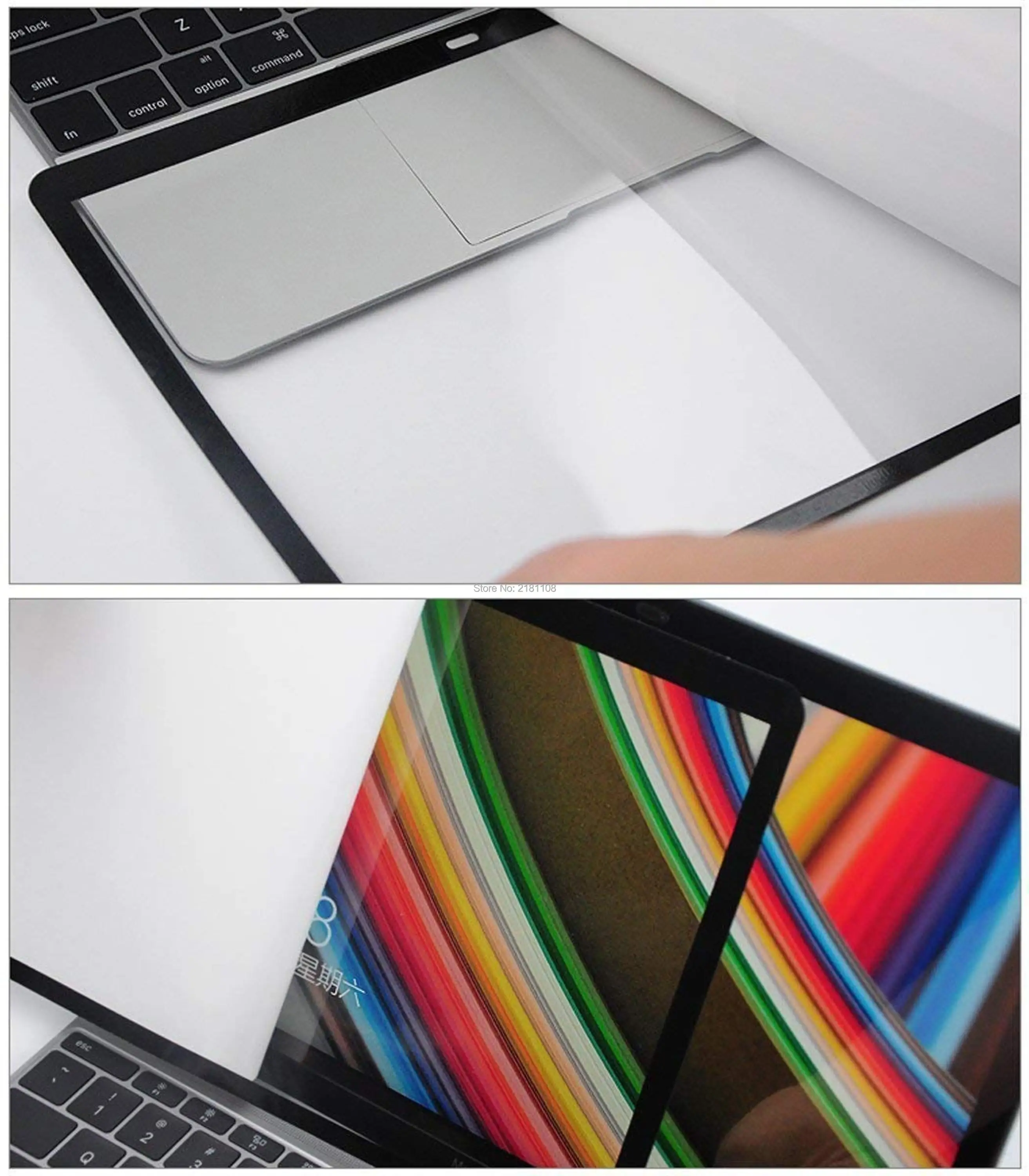 Bubble Free LCD Screen Protector With Black Frame For Apple Macbook Pro Retina 13.3