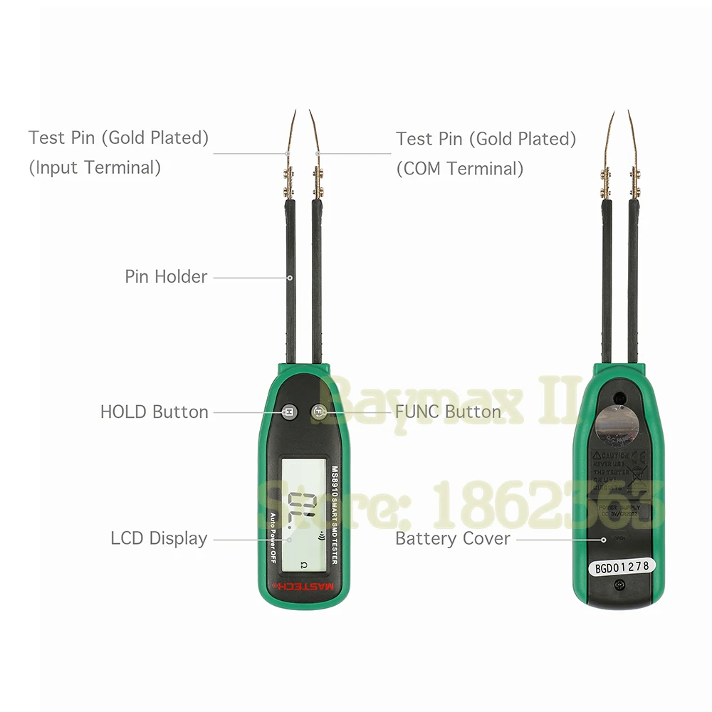 Mastech 스마트 SMD RC 저항 커패시턴스 다이오드 테스터 멀티 미터, MS8910