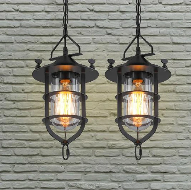 Candeeiro suspenso com suspensão de ferro, candeeiro suspenso vintage para decoração industrial de loft, país americano, lustre de ferro, lâmpada de cozinha, sala de estar