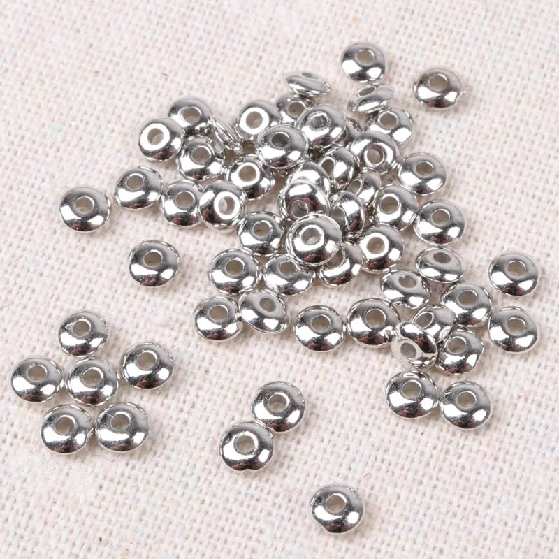 5x2mm 500pcs Silver and Gold Plated CCB Flat Round Wheel Spacer Beads For Jewelry making DIY KL34