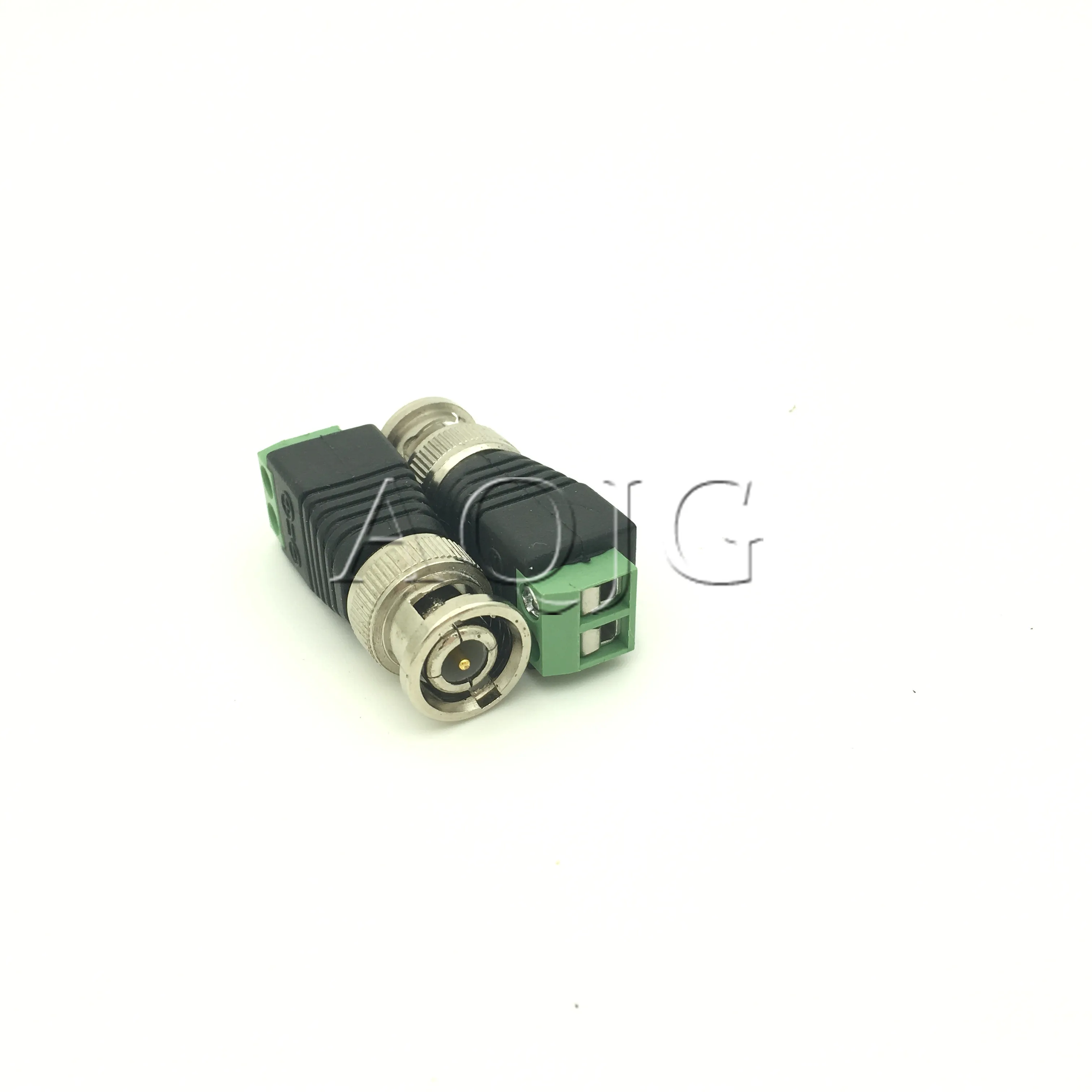 Conector macho de Metal con conector BNC DC, Terminal de tornillo UTP, Balun de vídeo para cámara de vigilancia CCTV, 10 piezas