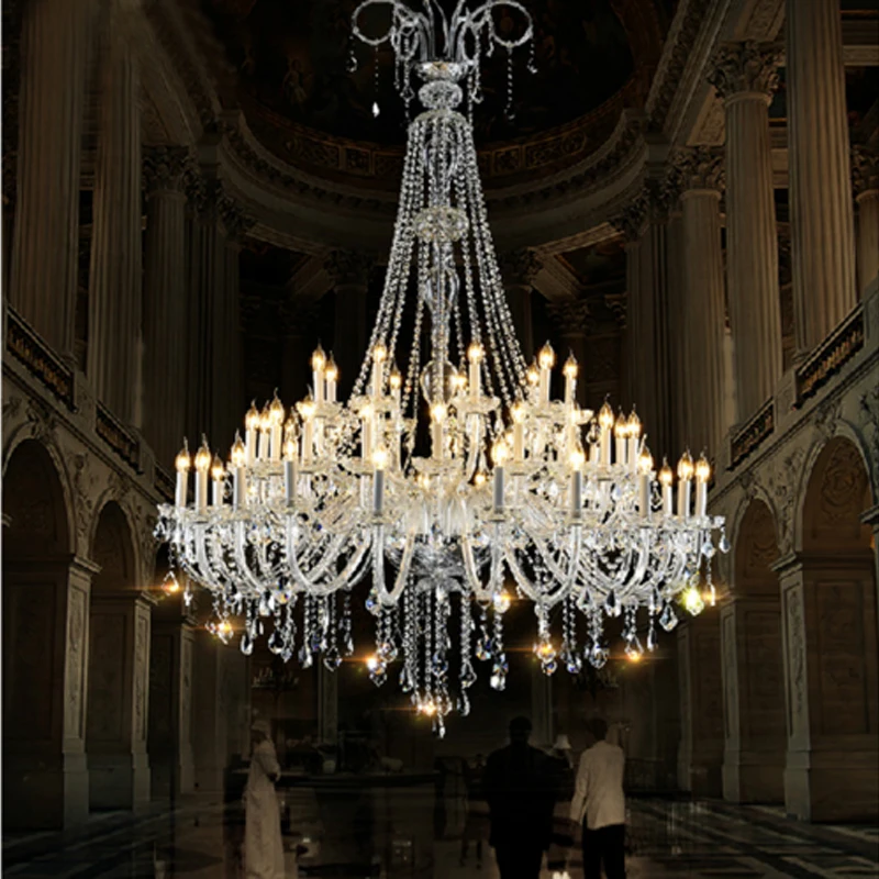 

Large Chandelier Living Room Modern Crystal Lights Classic LED Chandeliers for Dinning Kitchen Big Hall Foyer Church Decorative