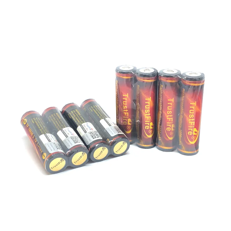 Wholesale 100pcs/lot TrustFire 18650 Golden Protected Battery 3.7V 3000mAh Rechargeable Lithium Batteries Cell For Flashlights