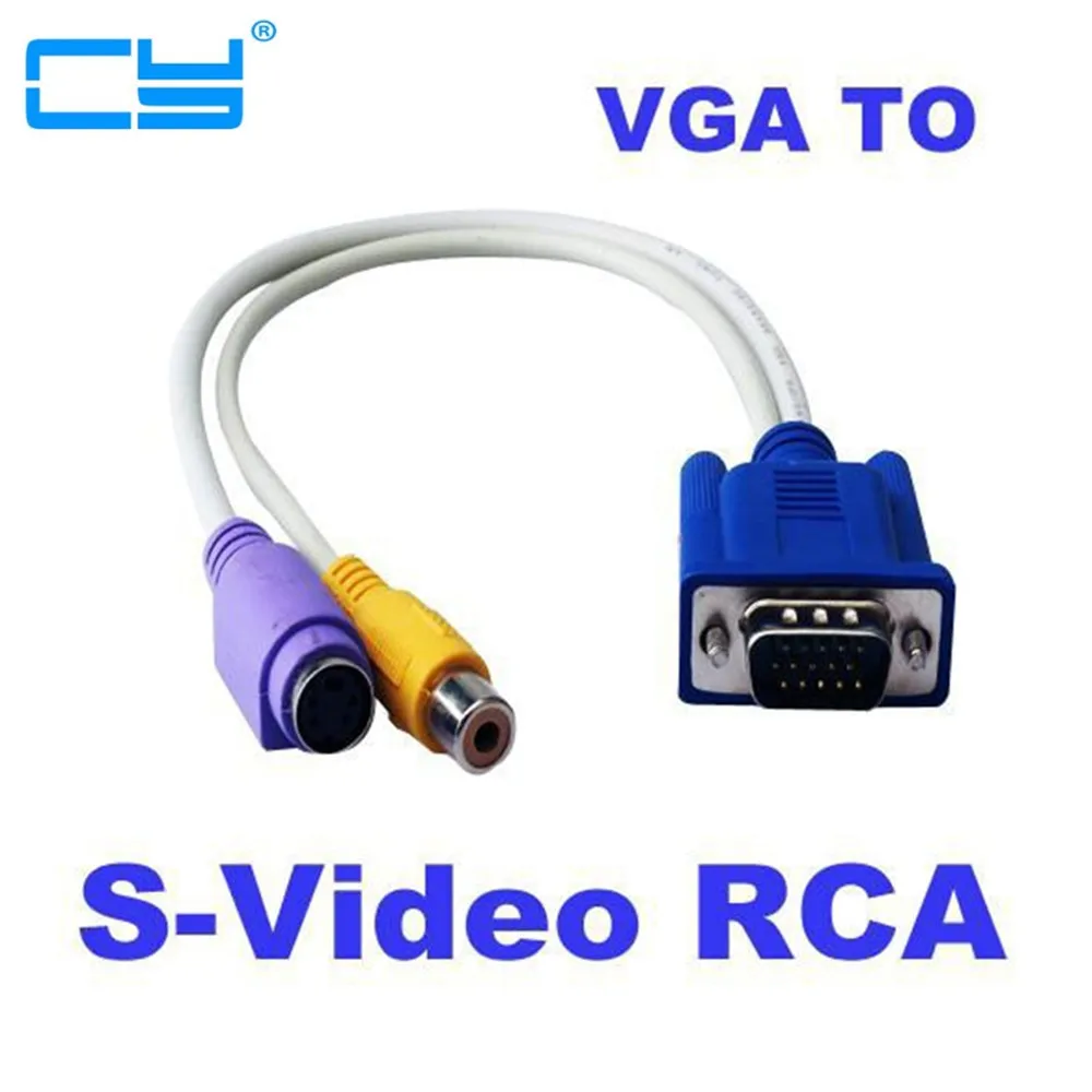 5 pcs 30 cm 1Ft VGA para RCA S Video-S Cabo de Video Adaptador Conversor de 15 pinos AV Composite Adaptador de TV Para Fora