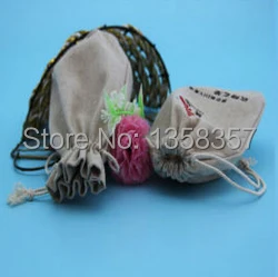 100pcs/lot wholesale jute/linen/flax drawstring gift bags for toiletry/earphone packaging,Size be customized,Various colors