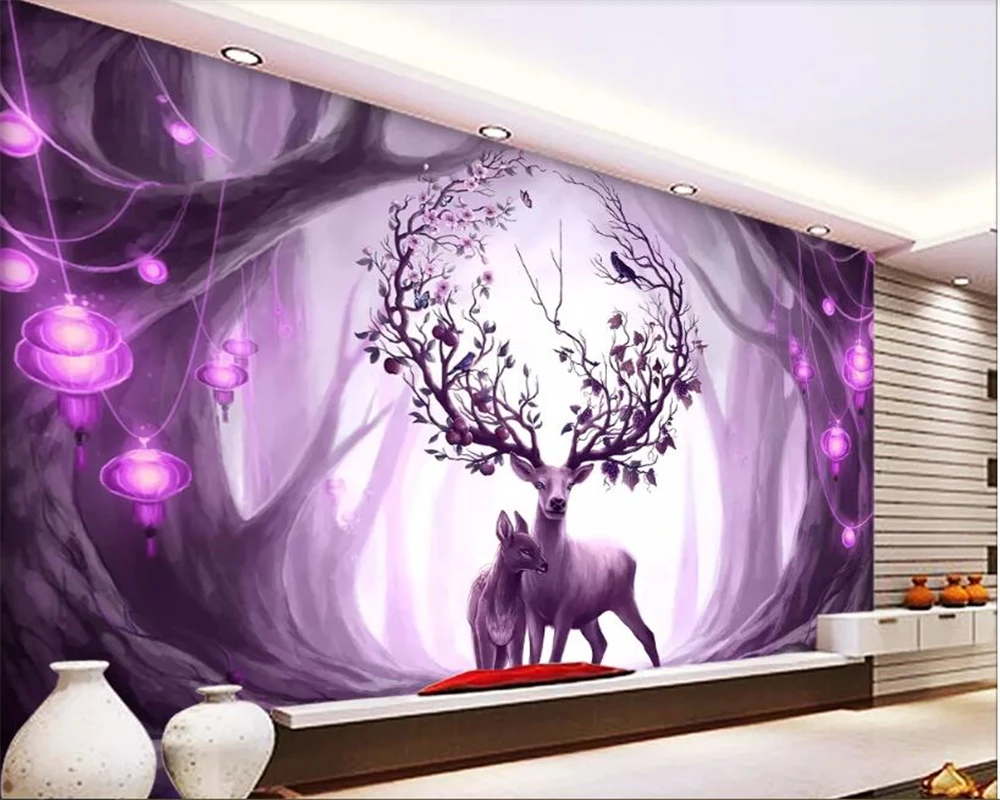 

Custom high quality 3d wallpaper European style dream forest elk wallpaper Children's room background wall wallpaper