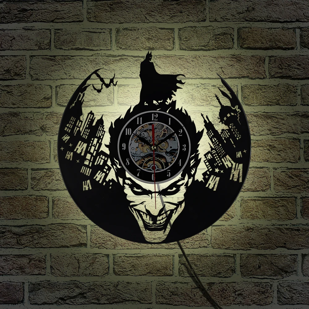 Hot Selling Clock LED Lighting Wall Clock Color Changing With Remote Controller Wall Decor LED Vinyl Clock