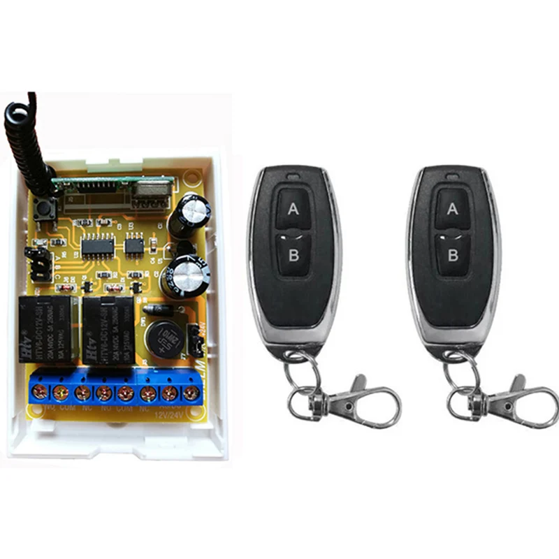 DC12V DC24V 2CH  RF Wireless Remote Control Relay Switch Security System Garage Doors, Electric Doors/window /lamp