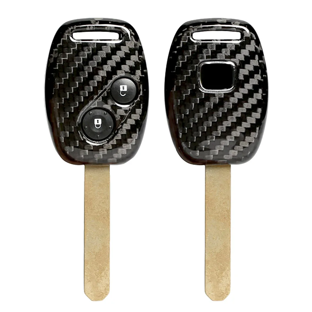 Auto Car Remote Key Case Shell Cover for Honda Civic Accord Jazz Fit Odyssey CRZ Insight Carbon Fiber 2button Styling Keyless