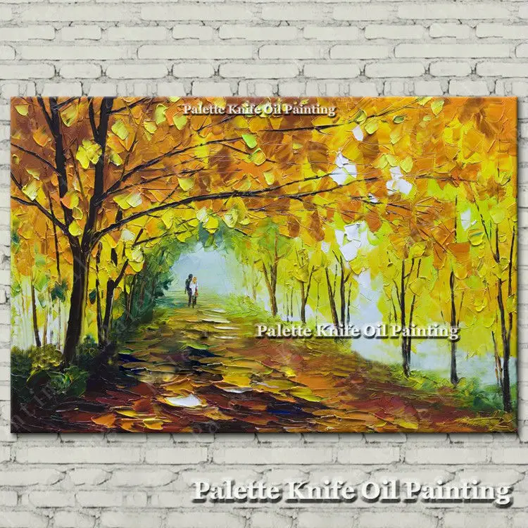 

3 ручная роспись холста картина маслом настенные картины для гостиной настенный Декор Искусство Холст Картина палитра нож пейзаж 4