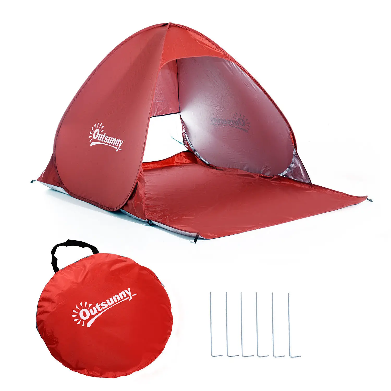 Outsunny Tienda de Playa Impermeable y Portátil Anti-UV para Playa Camping