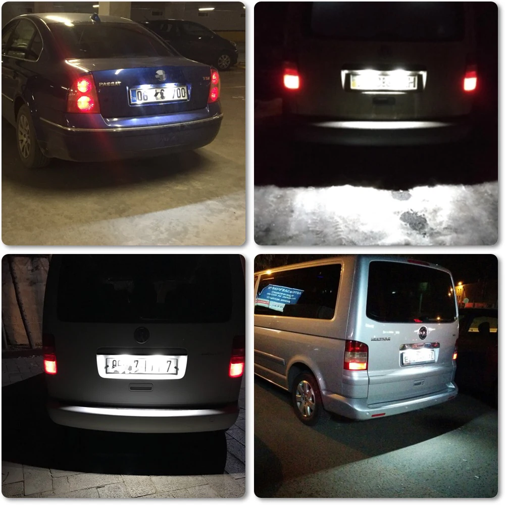 2Pcs Car 18LED Error Number License Plate Light Lamp For VW Touran Passat Cimousint B5.5 SKODA Superb 1 3U B5 Car Accessories