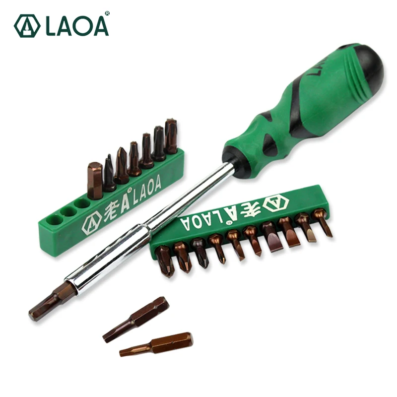 

LAOA 20 in 1 S2 Screwdrivers Set With Hex Slotted Phillips Torx Trilateral Triangle Y-shaped U-shaped Screwdriver bits Hand Tool