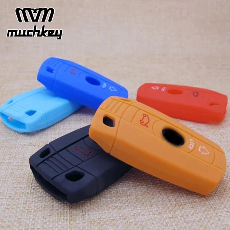 

1pc Silicone Car Key Remote Key Cover For BMW X1 X5 3 5 Series E90 E91 E92 E60 Car Key Case Shell Car Accessorie Candy Color