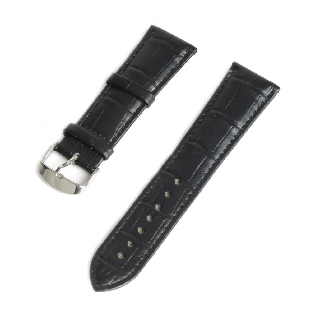 Genuine Leather Watchband Pin Buckle Bands Croco Grain Bracelet for Watch Sized 14 16 18 20 22 24mm Relojes Hombre Replace