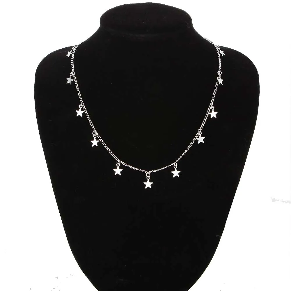 New Product Launch Necklace Simple Wind Women's Clavicle Chain Personality Five-pointed Star Pendant New Ladies Gift Wholesale