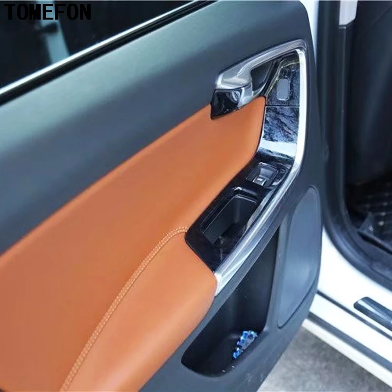 TOMEFON For Volvo S60 2014 to 2018 ABS Black Wood Paint Interior Door Panel Front AC Vent Middle Armrest Box Rear Trim Styling