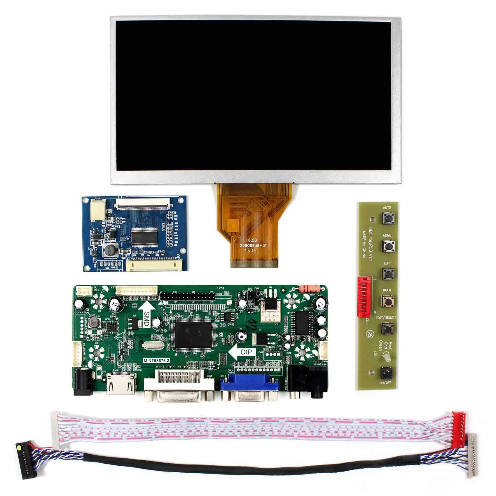 6.5 "LCD Display AT065TN14 , 6.5 Inci 800X480 LCD Layar Bekerja dengan VGA DVA HD Serta Control Kit
