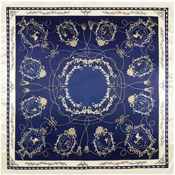 New Arrival Luxury Brand Rope Tassel Print Silk Satin Square Scarf Spring Autumn Women Scarfs Shawls 90*90 cm For ladies