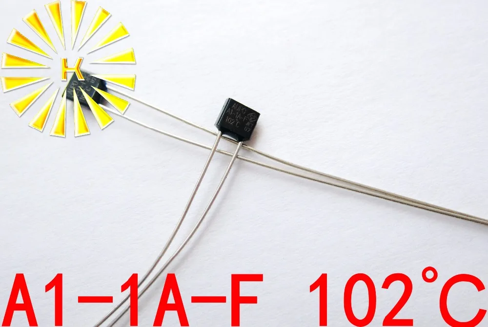 100% Original A1-1A-F 102 degree Thermal Cutoff RH102 Thermal-Links 1A 250V Black Square Temperature Fuse x 100PCS FREE SHIPPING