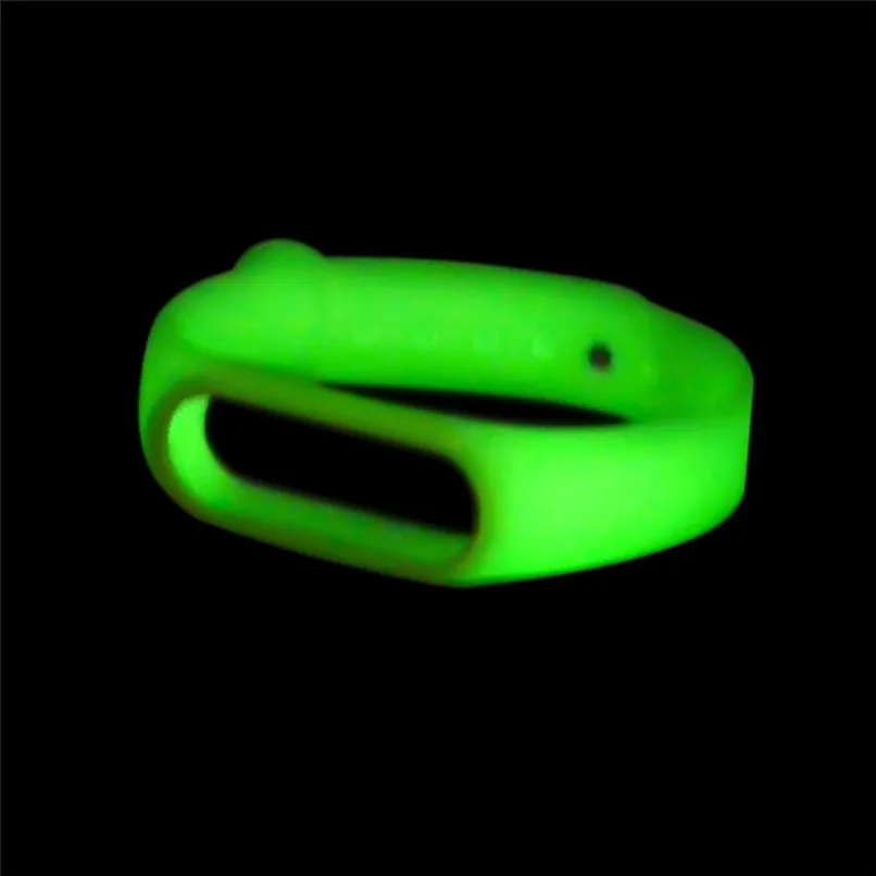 ZUCZUG For mi band 2 strap Luminous Silicon Soft Wrist Strap WristBand Replacement For XIAOMI MI Band 2