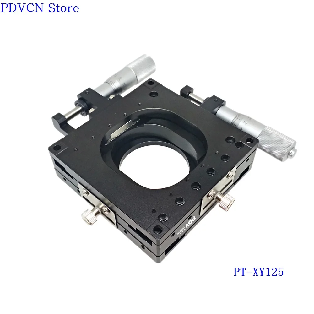 PT-XY125 XY Translation Stage, Manual Linear Stage,Displacement Station, Linear Station Optical Sliding Table, +/-12.5mm Travel