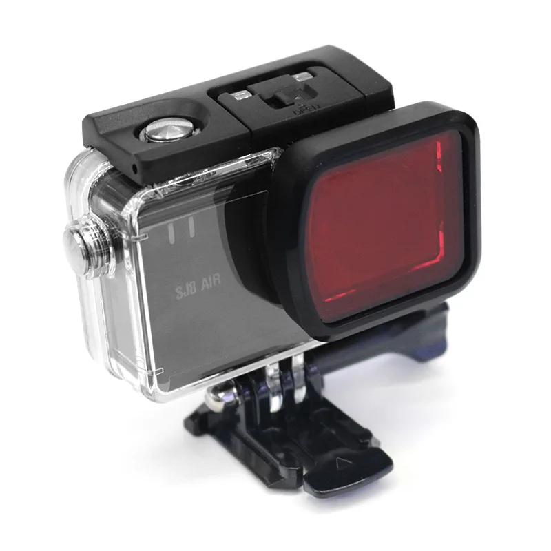 SJCAM SJ8ซองกันน้ำ/Shell ฝาปิดเลนส์กรอง/ดำน้ำกล่อง/สีแดงกรอบสำหรับ Sj8 Pro/plus Action อุปกรณ์เสริมกล้อง