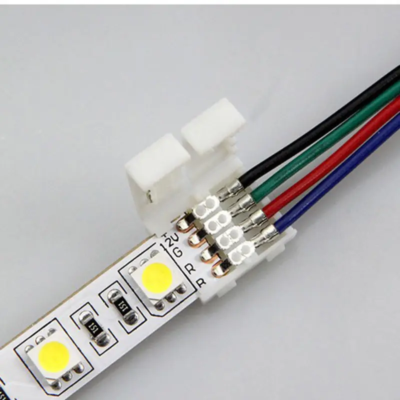 10mm 4 Pin led strip connector 5050 RGB RGBW LED Strip Light SM JST Male Female Connector Wire Cable