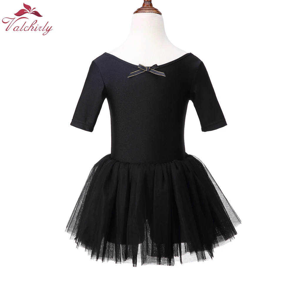 Vestido de Ballet de media manga para niñas, Ropa de baile para niños, leotardo de baile para niños pequeños