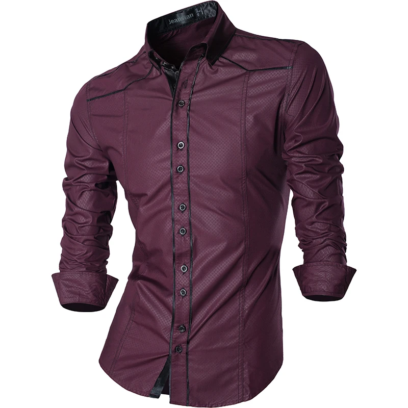 Jeansian printemps automne caractéristiques chemises hommes chemise décontractée nouveauté à manches longues décontracté hommes chemises K034