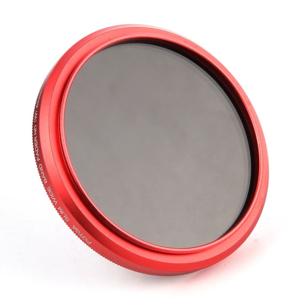 FOTGA Ultra Slim 52mm Fader Adjustable Variable ND Lens Filter ND2 ND8 ND400 Red