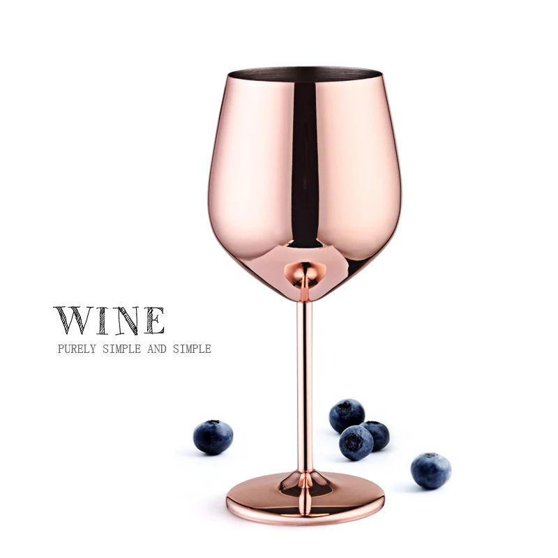 

500ml Red Wine Glass Stainless Steel Barware Juice Drink Cup Restaurant Champagne Goblet