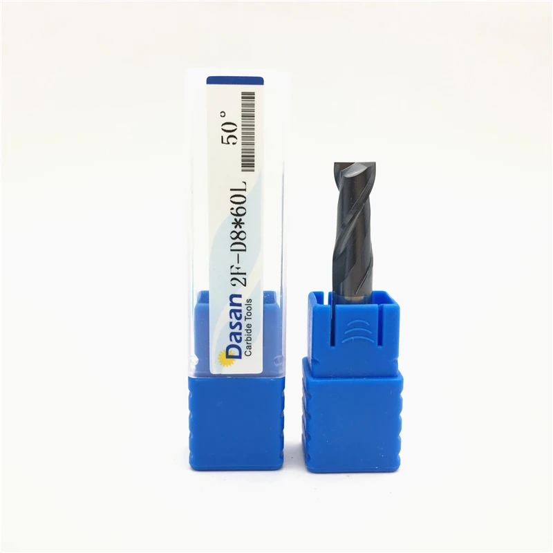 1 cái Carbide End Mill 8 mét 2 Flute Tungsten Thép HRC50 D8 * 60 Chiều Dài Tiêu Chuẩn AITiN Tráng CNC gia công Phay Công Cụ Cắt