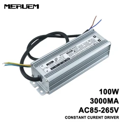 Controlador LED impermeable IP65 de 100W, fuente de alimentación de corriente constante de AC85-265V a DC30-36V, 3000Ma, transformador de reflectores para exteriores