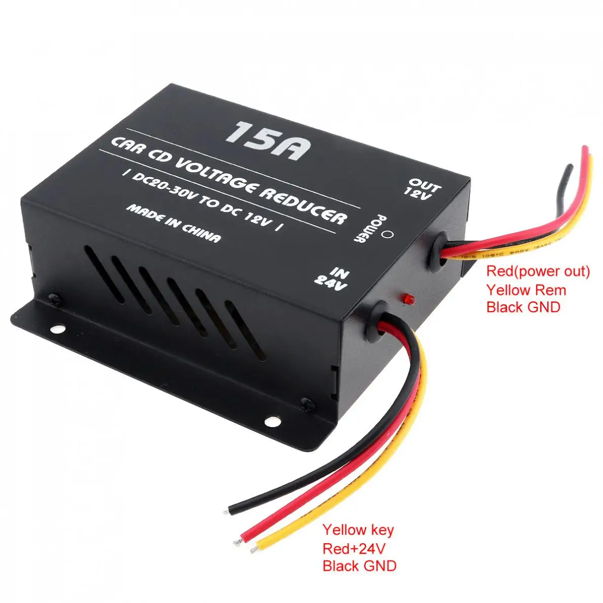 

15A 180W DC 24V to 12V Car Power Converter Electric Inverter Voltage Reducer Step-down Transformer