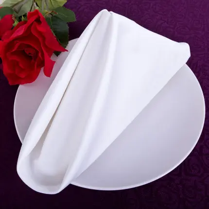 High Density Cotton Folding Mouth Napkin, Red and White Wiping Cloth