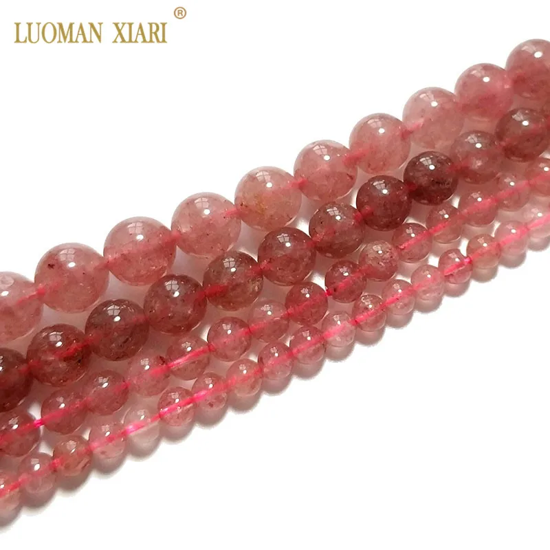 Wholesale  AAA 100% Natural Strawber Quartz Stone Beads For Jewelry Making DIY Bracelet Necklace 4/6/8/10mm Strand 15''