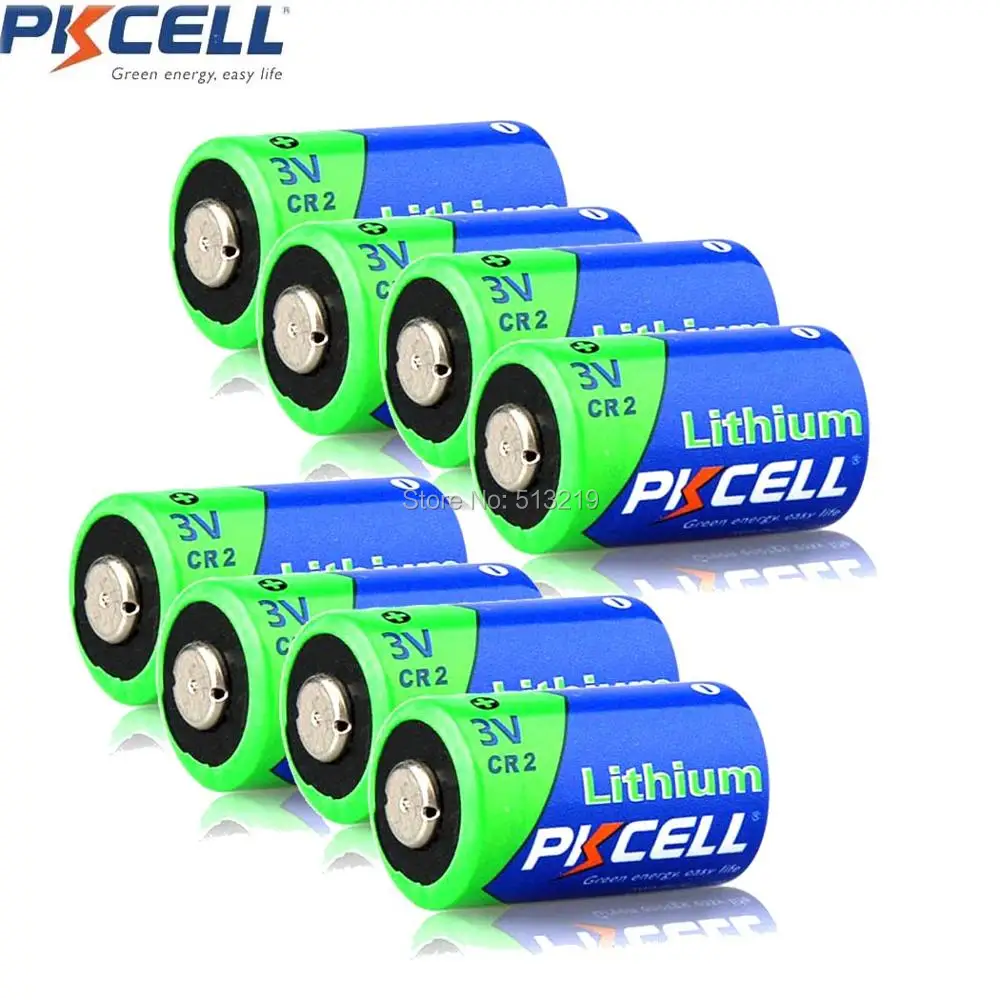 8PCS*PKCELL CR2 15270 CR15H270 3V 850mAh CR2 3V Lithium Battery for Camera,Medical equipment