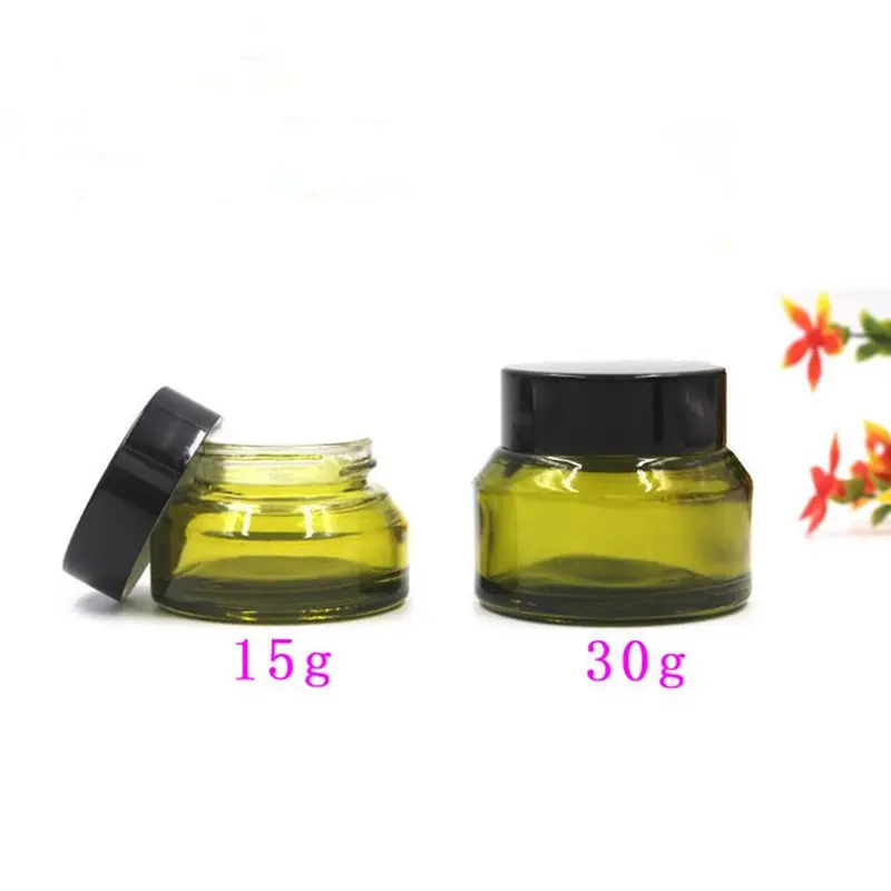 15G 30g Eye Cream Bottle Pickles Green Oblique Glass Packaging Bottles,Cream Jar packaging travel cosmetics bottles