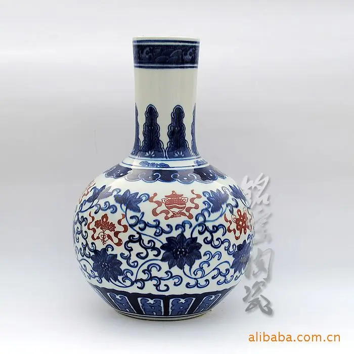 

Supply of blue and white porcelain Vase antique furnishings ornaments pottery collections 10016 #