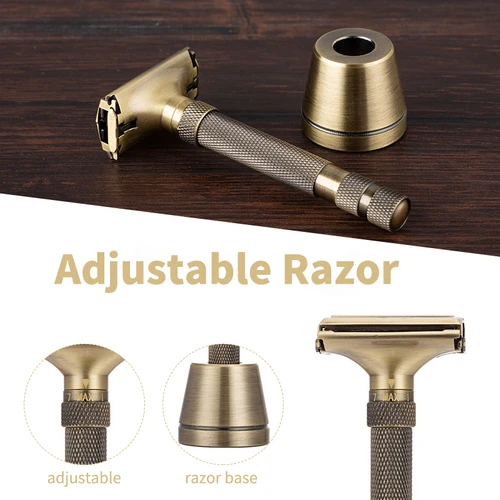 Imagen 2 del producto Maquinilla de afeitar de lujo para hombre, nuevo diseño, mariposa, abierta, ajustable, de seguridad, clásica, para magnífico afeitadora de peluquero