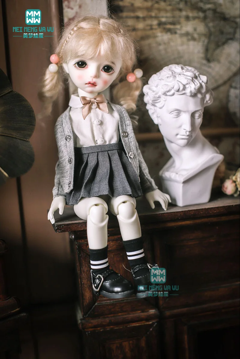 

BJD doll clothes girl dress fits 27cm-30cm 1/6 BJD doll fashion student clothes Knit shirt shorts